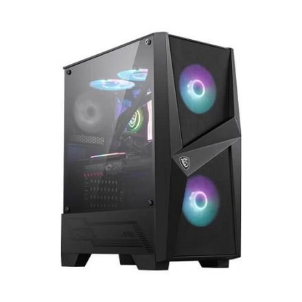 Buy MSI MAG FORGE 100R ARGB (ATX) MID TOWER CABINET WITH TEMPERED GLASS  SIDE PANEL AND ARGB CONTROLLER (BLACK) 
