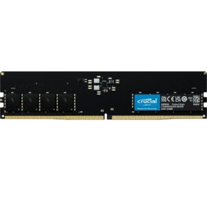 Crucial 16GB 5600 MHz CL46 DDR5 UDIMM Desktop RAM With Heatsink, Black ( CT16G56C46U5 )