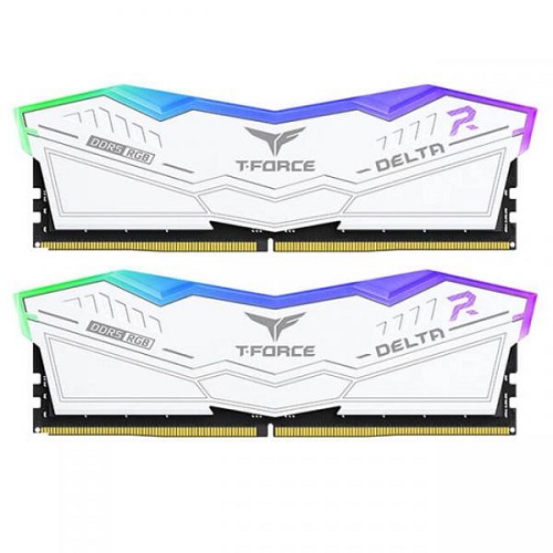 Teamgroup T-Force Delta RGB 32GB (16GBx2) DDR5 6400MHz CL40 Desktop RAM With RGB Heatsink White ( FF4D532G6400HC40BDC01 )
