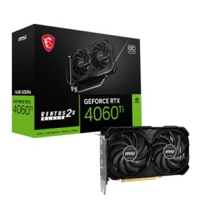 MSI GeForce RTX 4060 Ti VENTUS 2X BLACK 16G OC-16GB GDDR6 128-Bit Gaming Graphics Card With Dual Fans