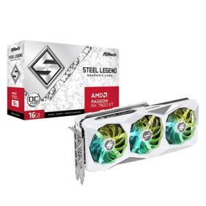 ASRock AMD Radeon RX 7800 XT Steel Legend 16GB OC 16GB GDDR6 256-Bit Gaming Graphics Card With Triple Fans ( RX7800XT-SL-16GO )