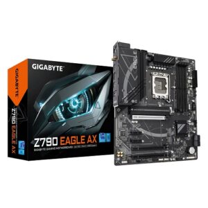 Gigabyte Z790 EAGLE AX (rev. 1.0) ATX Motherboard ( Intel LGA1700 Socket, Support 14th, 13th,12th Gen Intel Core, Pentium Gold And Celeron CPU, 4 x DDR5 RAM Slots, Max 192GB RAM )
