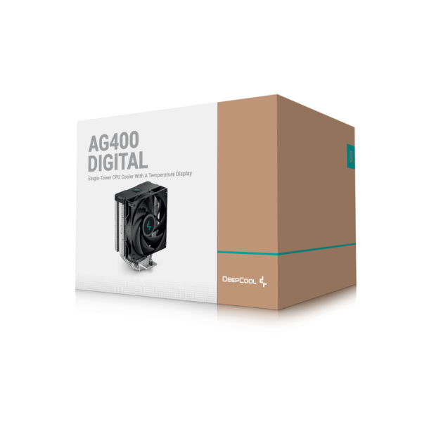 DeepCool AG400 DIGITAL 120mm Single Tower Black CPU Air Cooler With 06 mm×4 pcs Heatpipe ( R-AG400-BKNDMN-G-1 ) - Image 10