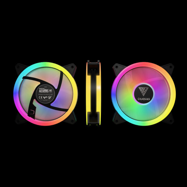 Gamdias Aeolus M2-1203 LITE ARGB 120mm Chassis Fan, Triple Fan Pack - Image 2