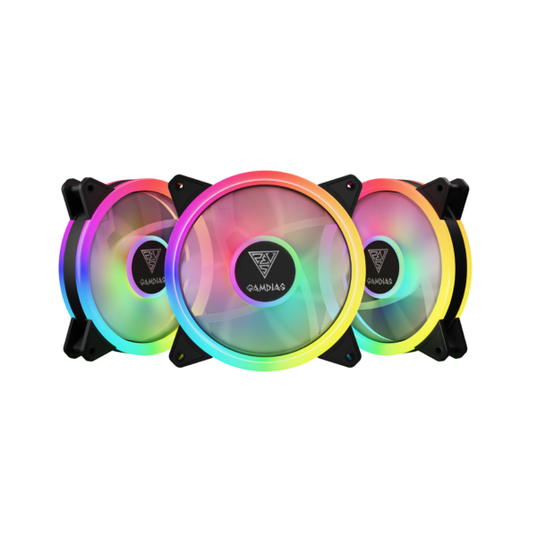 Gamdias Aeolus M2-1203 LITE ARGB 120mm Chassis Fan, Triple Fan Pack