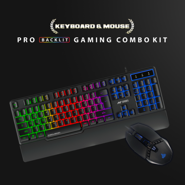 Ant Esports KM500W Wired Backlit Gaming Keyboard And Mouse Combo LED , Ergonomic & Wrist Rest Keyboard - Image 7
