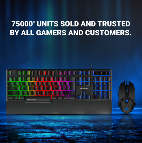 Ant Esports KM500W Wired Backlit Gaming Keyboard And Mouse Combo LED , Ergonomic & Wrist Rest Keyboard - Image 3
