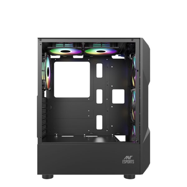 Ant Esports ICE-300 Mesh V2 ATX Mid Tower Tempered Glass Side Panel Black Gaming Cabinet With Pre-Installed Fans ( AESP0225 ) - Image 3