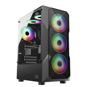 Ant Esports ICE-300 Mesh V2 ATX Mid Tower Tempered Glass Side Panel Black Gaming Cabinet With Pre-Installed Fans ( AESP0225 )