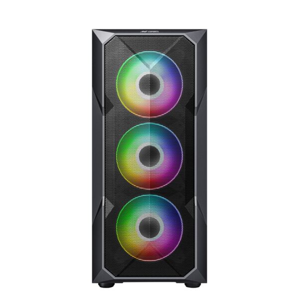 Ant Esports ICE-300 Mesh V2 ATX Mid Tower Tempered Glass Side Panel Black Gaming Cabinet With Pre-Installed Fans ( AESP0225 ) - Image 8