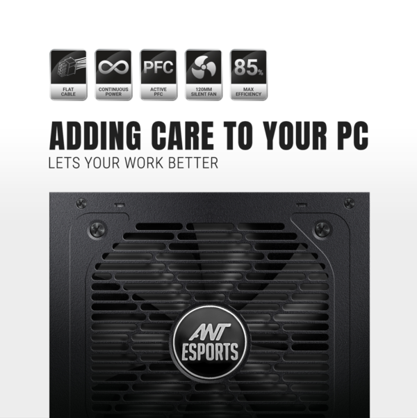 Ant Esports RX550 550Watt 80 Plus Bronze Gaming Power Supply Unit ( AESP0259 ) - Image 2