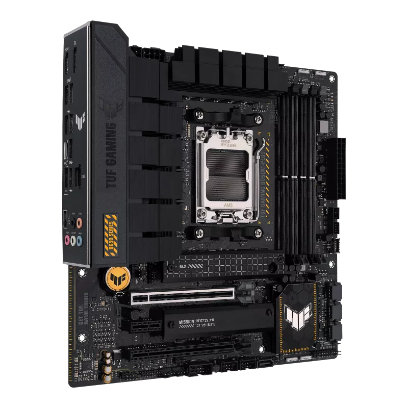 ASUS TUF GAMING B650M-PLUS Micro ATX Motherboard ( AMD Socket AM5, Supports AMD Ryzen 7000 Series Desktop Processors, 4 DDR5 RAM Slots, Max 128 GB Memory )
