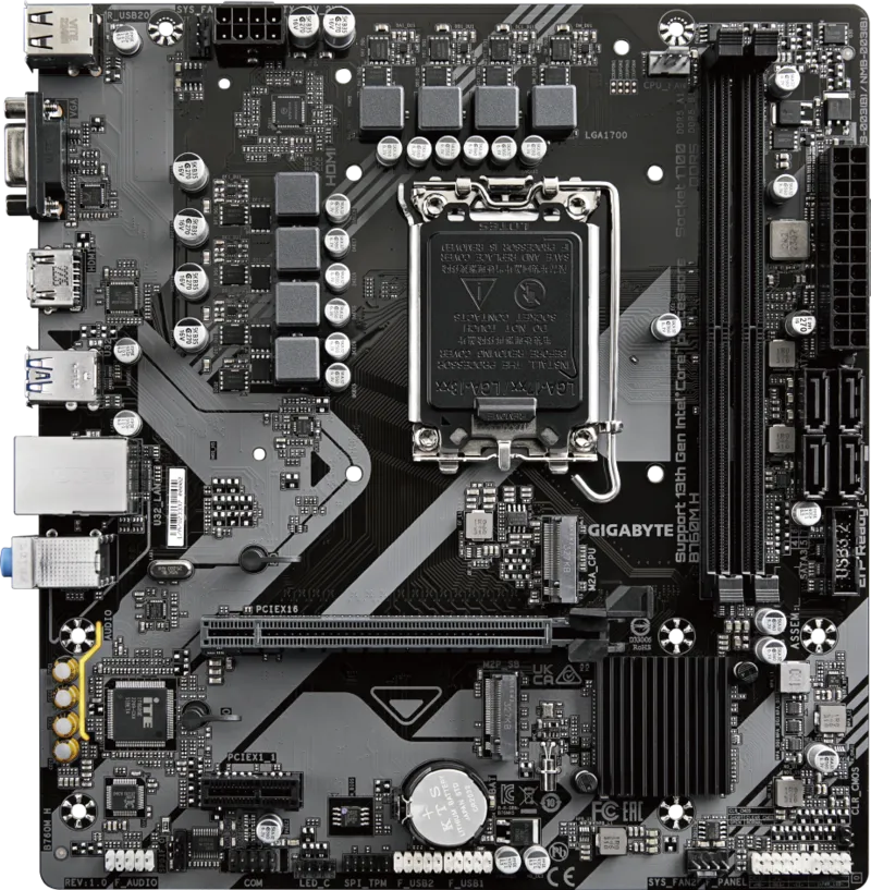 GIGABYTE B760M H rev. 1.0 Micro ATX Motherboard ( Intel LGA1700 Socket, Support Intel Core 14th,13th, 12th Gen, Pentium Gold And Celeron CPU, 2 x DDR5 RAM Slots, Max 128 GB RAM ) - Image 2