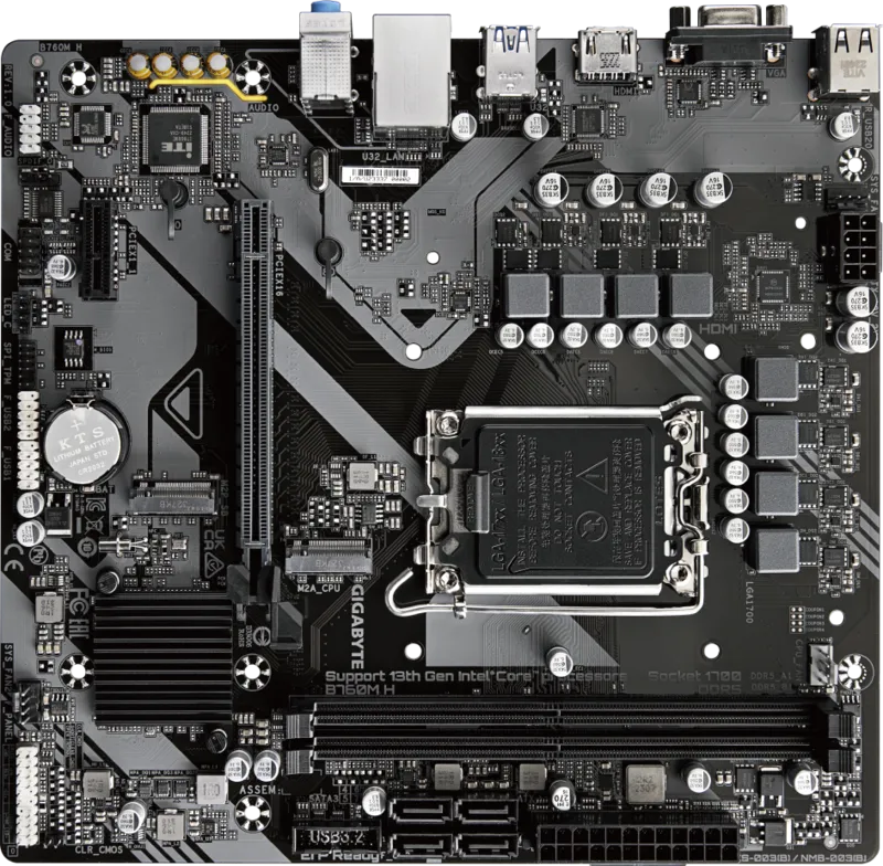 GIGABYTE B760M H rev. 1.0 Micro ATX Motherboard ( Intel LGA1700 Socket, Support Intel Core 14th,13th, 12th Gen, Pentium Gold And Celeron CPU, 2 x DDR5 RAM Slots, Max 128 GB RAM ) - Image 4