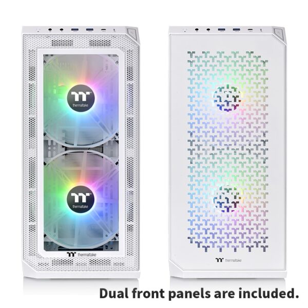 Thermaltake View 300 MX Snow Mid Tower E-ATX Tempered Glass Chassis With Pre-Installed 2 x 200mm ARGB PWM Fans At The Front And 1 x 120mm ARGB PWM Fan At The Rear ( CA-1P6-00M6WN-00 ) - Image 2
