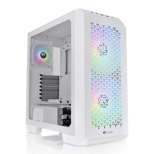 Thermaltake View 300 MX Snow Mid Tower E-ATX Tempered Glass Chassis With Pre-Installed 2 x 200mm ARGB PWM Fans At The Front And 1 x 120mm ARGB PWM Fan At The Rear ( CA-1P6-00M6WN-00 ) - Image 3