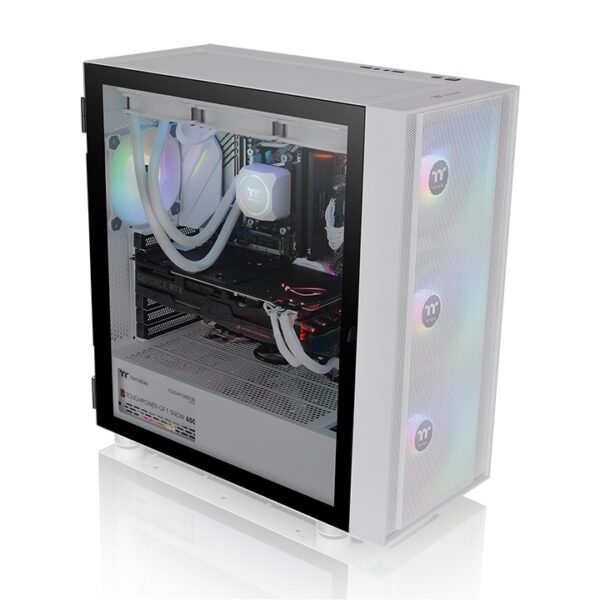 Thermaltake H570 TG ARGB Snow Mid Tower E-ATX Tempered Glass PC Case Snow White With Pre-Installed 3 ARGB Fans ( CA-1T9-00M6WN-01 ) - Image 2