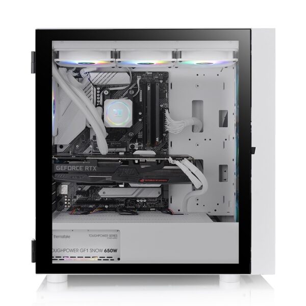 Thermaltake H570 TG ARGB Snow Mid Tower E-ATX Tempered Glass PC Case Snow White With Pre-Installed 3 ARGB Fans ( CA-1T9-00M6WN-01 ) - Image 4