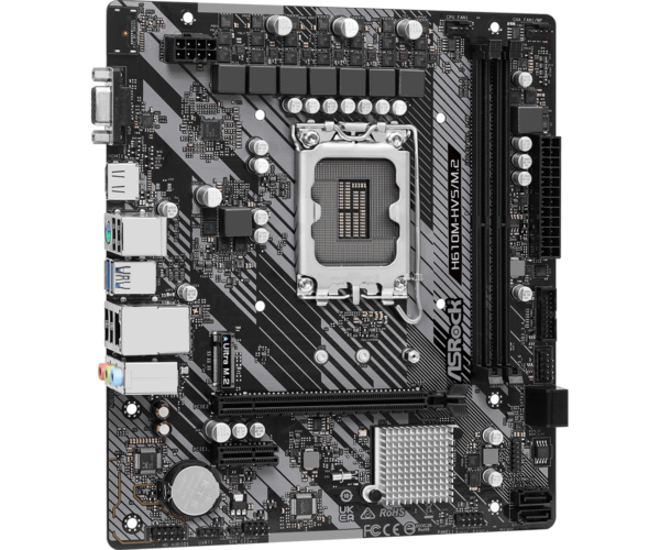 Asrock H610M-HVS/M.2 R2.0 Micro ATX Motherboard ( Intel Socket LGA1700, Supports 13th Gen & 12th Gen And Next Gen Intel Core CPU, 2 x DDR4 RAM Slots, Max 64GB RAM Support ) - Image 3