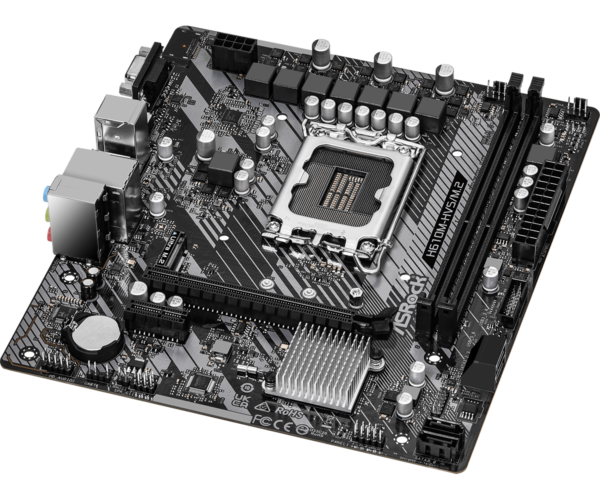 Asrock H610M-HVS/M.2 R2.0 Micro ATX Motherboard ( Intel Socket LGA1700, Supports 13th Gen & 12th Gen And Next Gen Intel Core CPU, 2 x DDR4 RAM Slots, Max 64GB RAM Support ) - Image 4