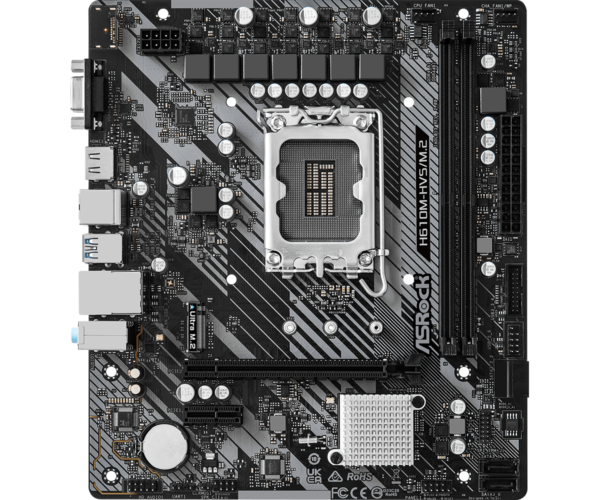 Asrock H610M-HVS/M.2 R2.0 Micro ATX Motherboard ( Intel Socket LGA1700, Supports 13th Gen & 12th Gen And Next Gen Intel Core CPU, 2 x DDR4 RAM Slots, Max 64GB RAM Support ) - Image 5