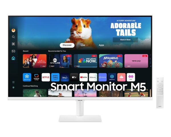Samsung M5 32-Inch Flat VA Panel  FHD 60 Hz 4 ms (GTG) White Smart Monitor With Smart TV Experience And Built-In Speakers ( LS32DM501EWXXL )