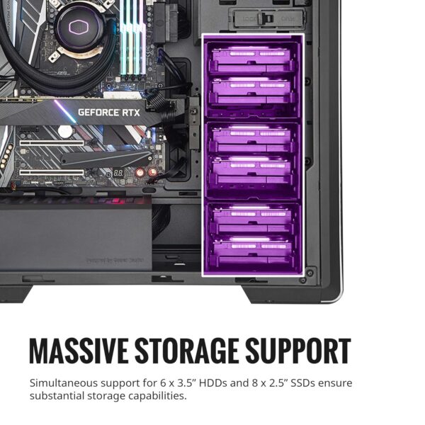 Cooler Master MasterBox CM694 E-ATX Mid Tower PC Case With Pre Installed 3 x Black Fan ( MCB-CM694-KN5N-S00 ) - Image 9