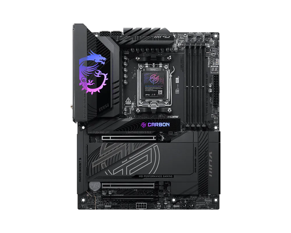 MSI MPG X870E CARBON MAX WIFI ATX Motherboard ( AMD Socket AM5, Supports AMD Ryzen 9000, 8000, 7000 Series Desktop Processors, 4x DDR5 RAM Slots, Max 256GB RAM ) - Image 2