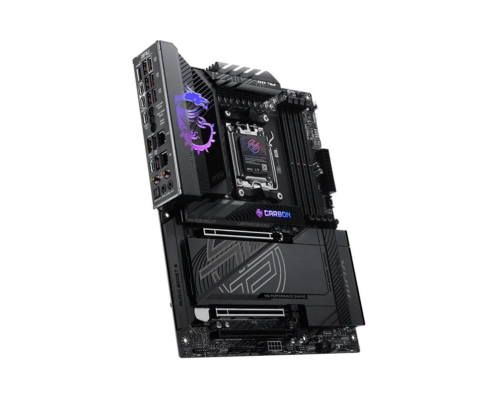 MSI MPG X870E CARBON MAX WIFI ATX Motherboard ( AMD Socket AM5, Supports AMD Ryzen 9000, 8000, 7000 Series Desktop Processors, 4x DDR5 RAM Slots, Max 256GB RAM ) - Image 4