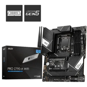 MSI PRO Z790-A WIFI DDR5 ATX Motherboard ( Socket LGA 1700, Supports Intel 14th,13th, 12th Gen CPU, Intel Pentium Gold And Celeron CPU, 4x DDR5 RAM Slots, Max 192GB Memory Support )