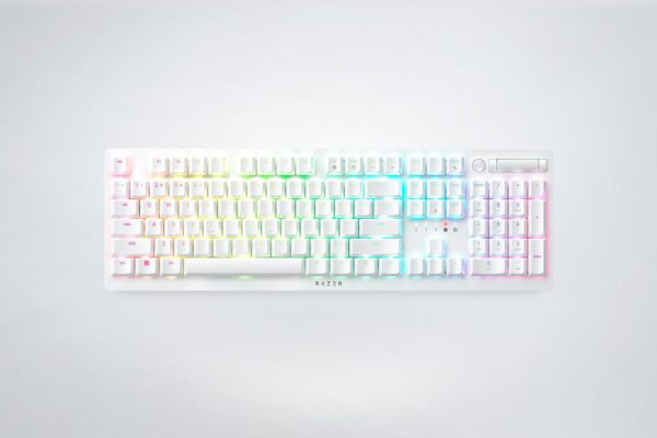 Razer DeathStalker V2 Pro Wireless RGB Optical White Gaming Keyboard With Low-Profile Clicky Optical Purple Switches ( RZ03-04363500-R3M1 )