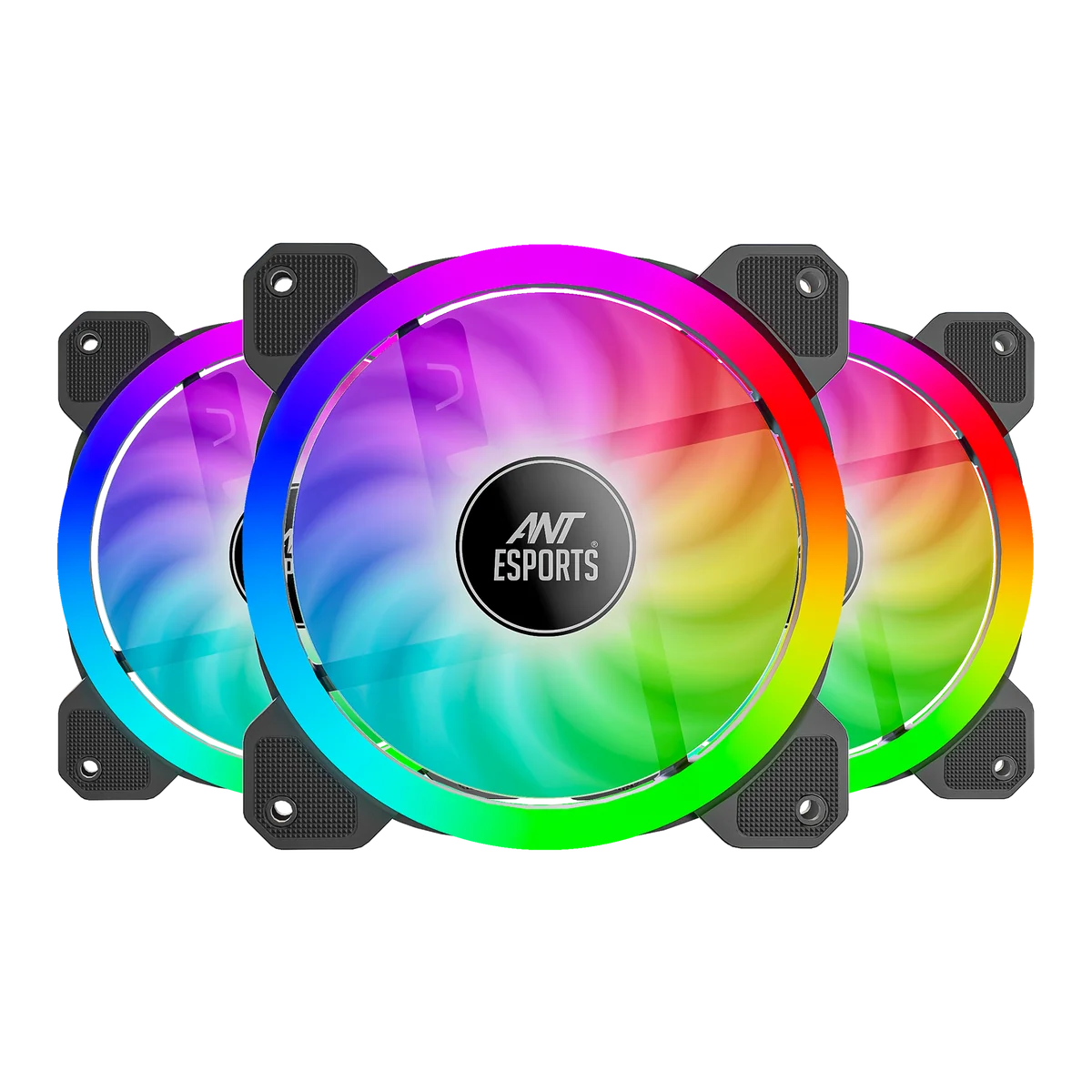 Ant Esports Superflow 120 ARGB Chassis Fan, Pack Of 3 ARGB Fans With Controller - Image 2