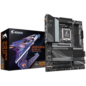 GIGABYTE X670 AORUS ELITE AX ATX Motherboard With Wifi ( AMD AM5 Socket, Supports AMD Ryzen 7000 Series Desktop Processors, 4 DDR5 RAM Slots, Max 128 GB Memory )