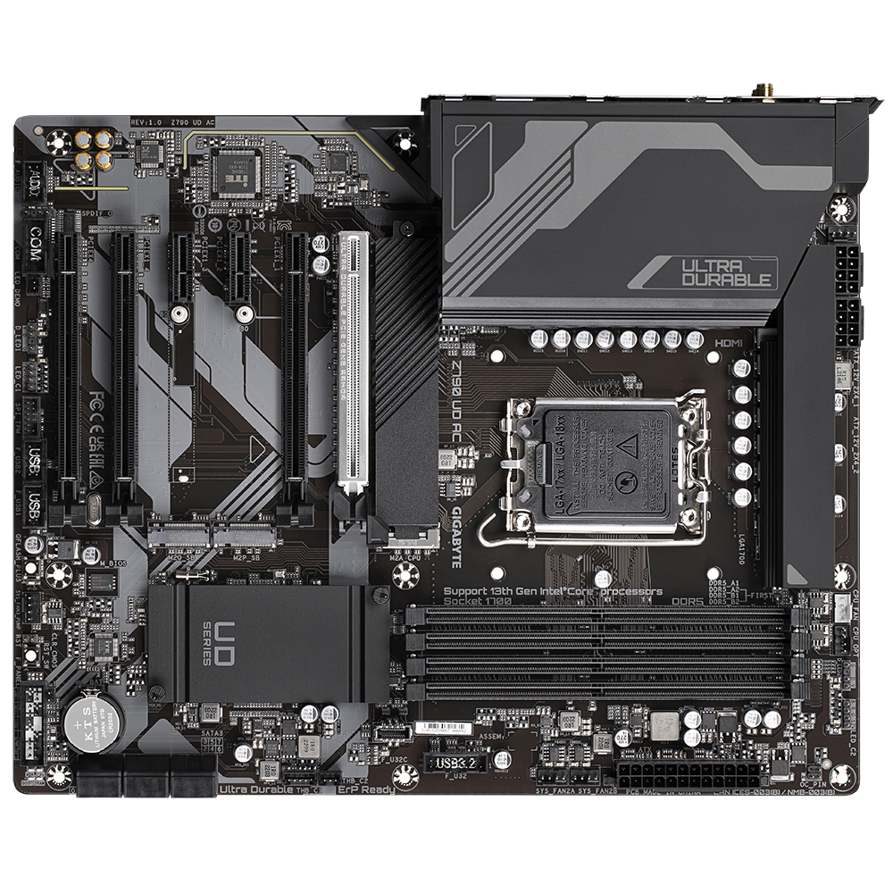 GIGABYTE Z790 UD AC (Rev. 1.x) ATX Motherboard i ( Intel LGA1700 Socket, Supports Intel 14th, 12th & 13th Gen Core Series CPU, 4 x DDR5 RAM Slots, Max 256GB RAM ) - Image 2