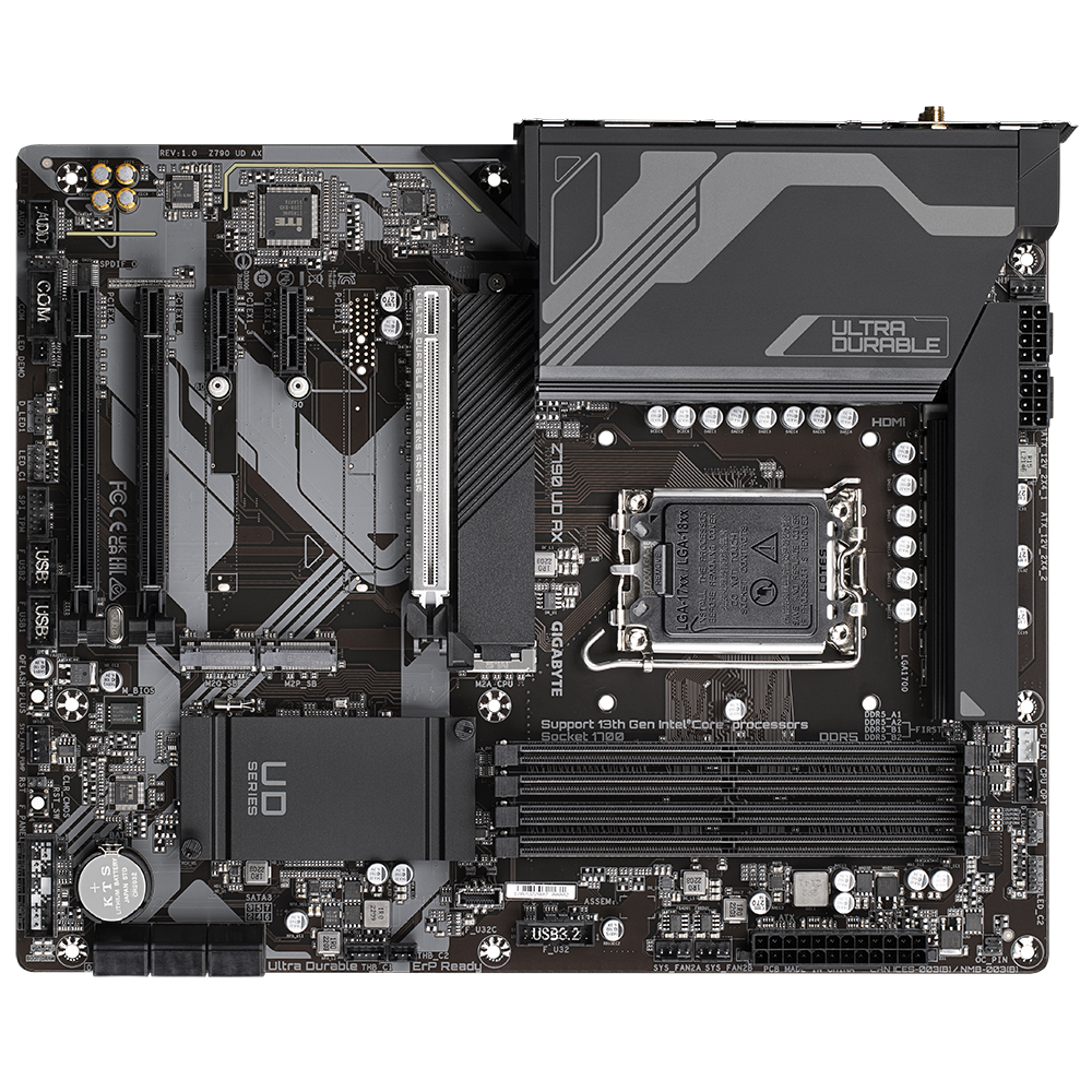 GIGABYTE Z790 UD AX ATX Motherboard With Wifi( Intel LGA1700 Socket,Supports Intel 14th, 13th and 12th Gen Intel Core Series CPU, 4 RAM Slots, Max 256GB RAM ) - Image 2