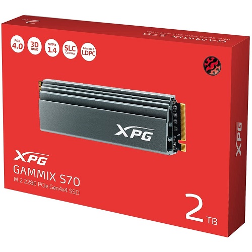Adata XPG Gammix S70 2TB M.2 NVMe PCIe Gen4 SSD ( AGAMMIXS70-2T-C )