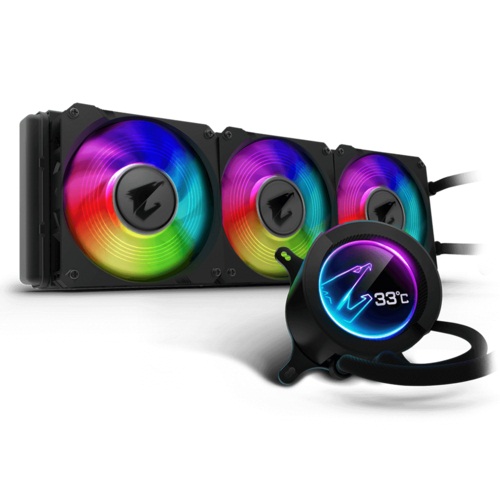 Gigabyte Aorus 360 ARGB 360mm AIO CPU Liquid Cooler With Triple ARGB Fans And Circular LCD Display