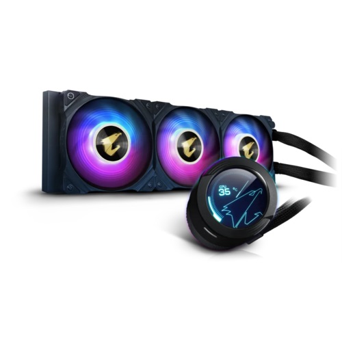 Gigabyte Aorus Waterforce X 360 ARGB AIO CPU Liquid Cooler With Dual ARGB Fans And LCD Display