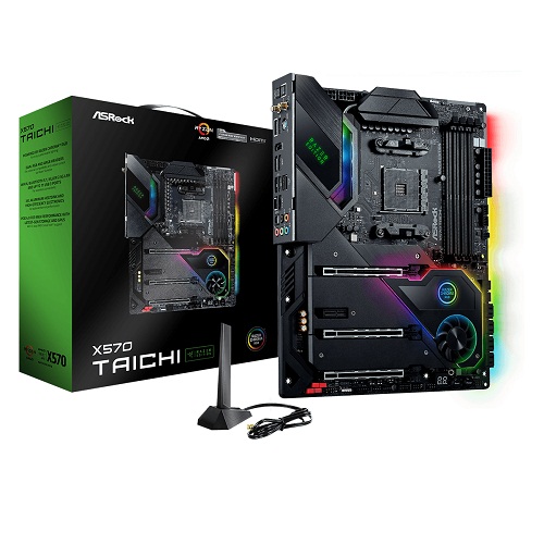ASRock X570 Taichi Razer Edition ATX Motherboard With WIFI ( AMD AM4 Socket, Supports Ryzen Series CPU, 4 RAM Slots, Max 128GB RAM Support )