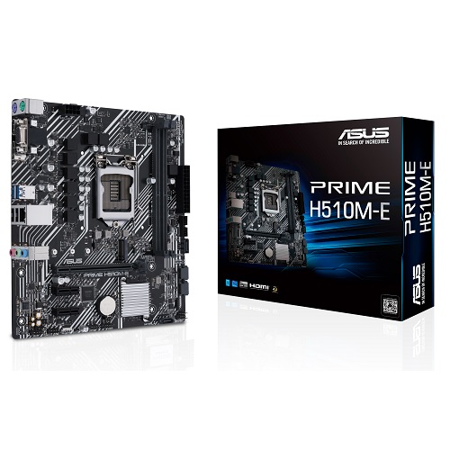 ASUS PRIME H510M-E Micro ATX Motherboard ( Intel LGA1200 Socket, Supports Intel 11th and 10th Gen Core Series CPU, 2 RAM Slots, Max 64GB RAM )