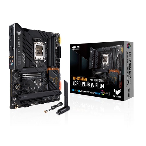 Asus TUF Gaming Z690 PLUS WIFI D4 ATX Motherboard ( Intel LGA1700 Socket, Supports Intel 12th Gen Core Series CPU, 4 RAM Slots, Max 128GB RAM )