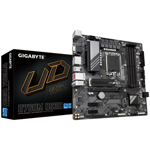 GIGABYTE B760 DS3H ATX Motherboard ( Intel LGA1700 Socket, Supports Intel 13th and 12th Gen Intel Core Series CPU, 4 DDR5 RAM Slots, Max 128GB RAM )
