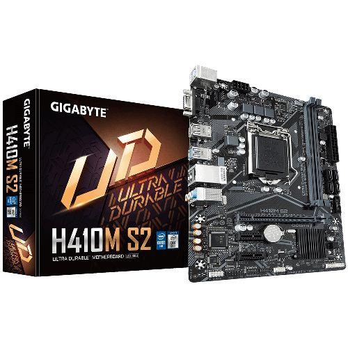 Gigabyte H410M S2 Micro ATX Motherboard ( Socket LGA1200, Intel 10th Generation Core Series CPU, 2 RAM Slots, Max 32GB Memory Support )