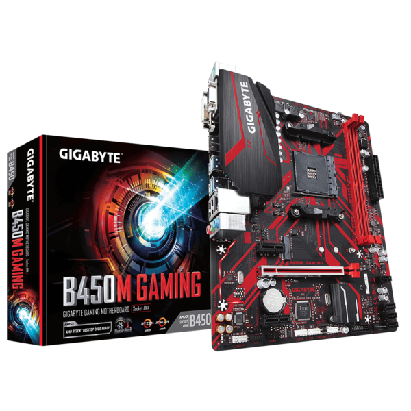 Gigabyte B450M GAMING Micro ATX Motherboard ( AMD AM4 Socket, For Ryzen Series CPU, 2 RAM Slots, Max 32GB DDR4 3600 MHz Memory Support )