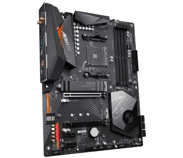 Gigabyte X570 AORUS ELITE WIFI ATX Motherboard ( AMD AM4 Socket, For Ryzen Series CPU, 4 RAM Slots, Max 128GB RAM Support ) - Image 2