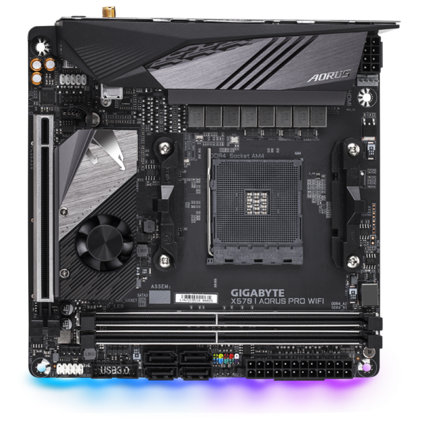 Gigabyte X570 I AORUS PRO WIFI ATX Motherboard ( AMD AM4 Socket, For Ryzen Series CPU, 2 RAM Slots, Max 64GB RAM Support )