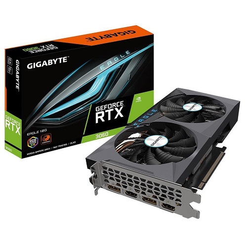 Gigabyte GeForce RTX 3060 EAGLE 12GB GDDR6 192 Bit Gaming Graphics Card With Dual Fans ( GV-N3060EAGLE-12GD-LHR )