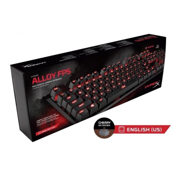 HYPERX ALLOY FPS Mechanical Gaming Keyboard Cherry MX Brown Switches - With Red Backlight