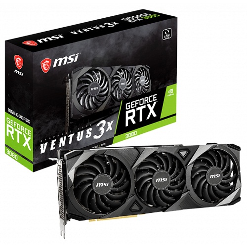 MSI GeForce RTX 3080 Ventus 3X OC LHR 10GB GDDR6X 320 Bit Gaming Graphics Card With Triple Fans