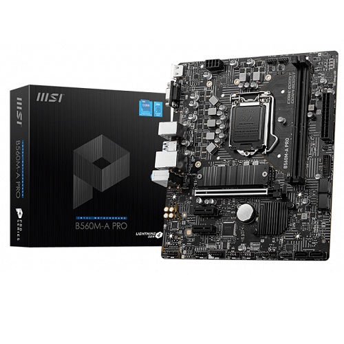 MSI B560M-A PRO M-ATX Motherboard ( Intel LGA1200 Socket, Supports Intel 11th and 10th Gen Core Series CPU, 2 RAM Slots, Max 64GB RAM )